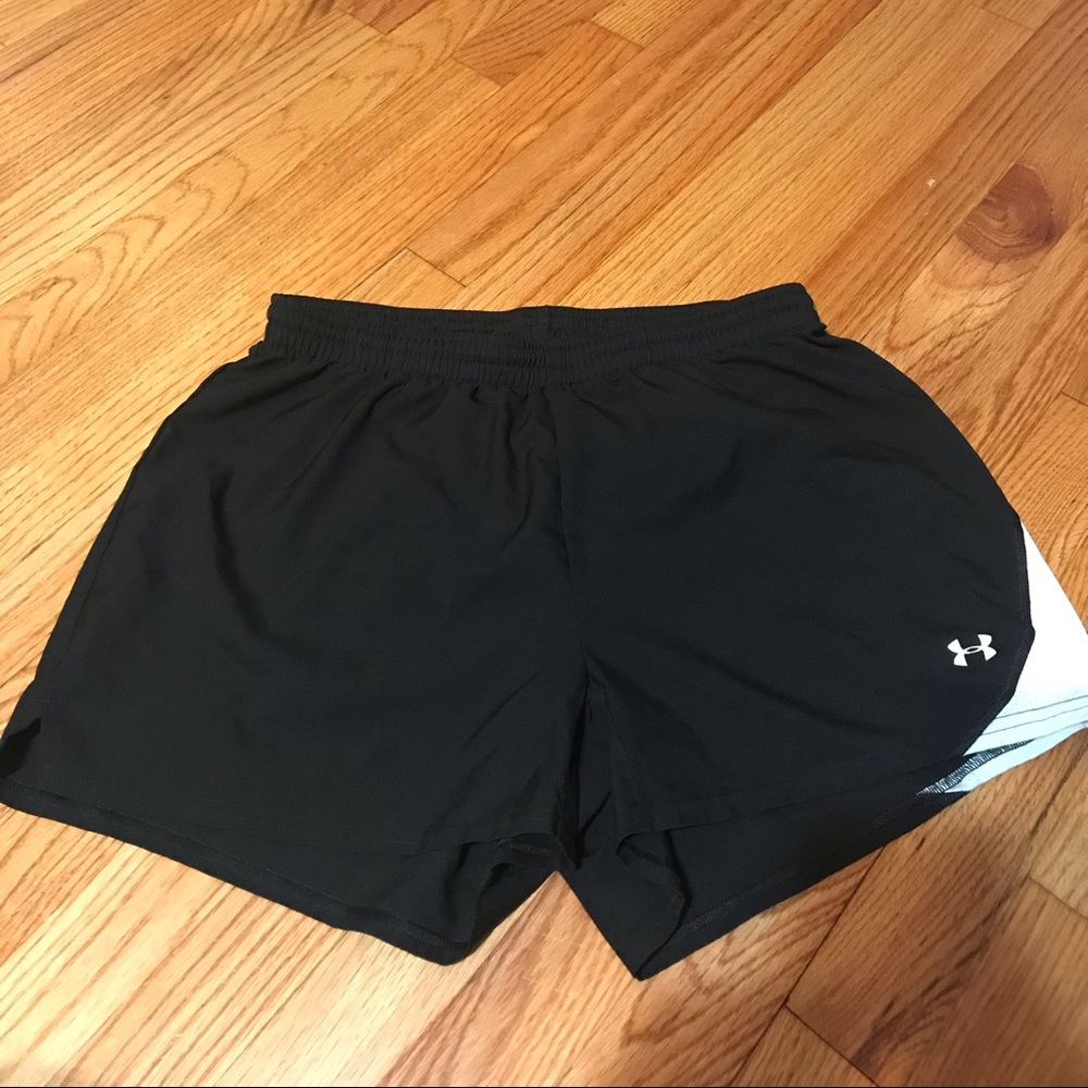 Under armour black and white workout shorts
